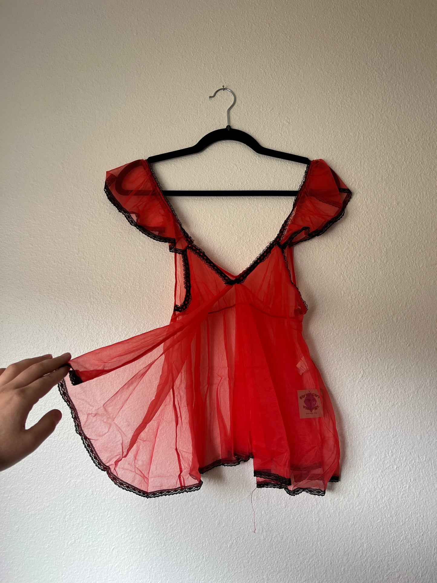 Vintage Fredericks of Hollywood Red Lingerie Top (xs/s/m)