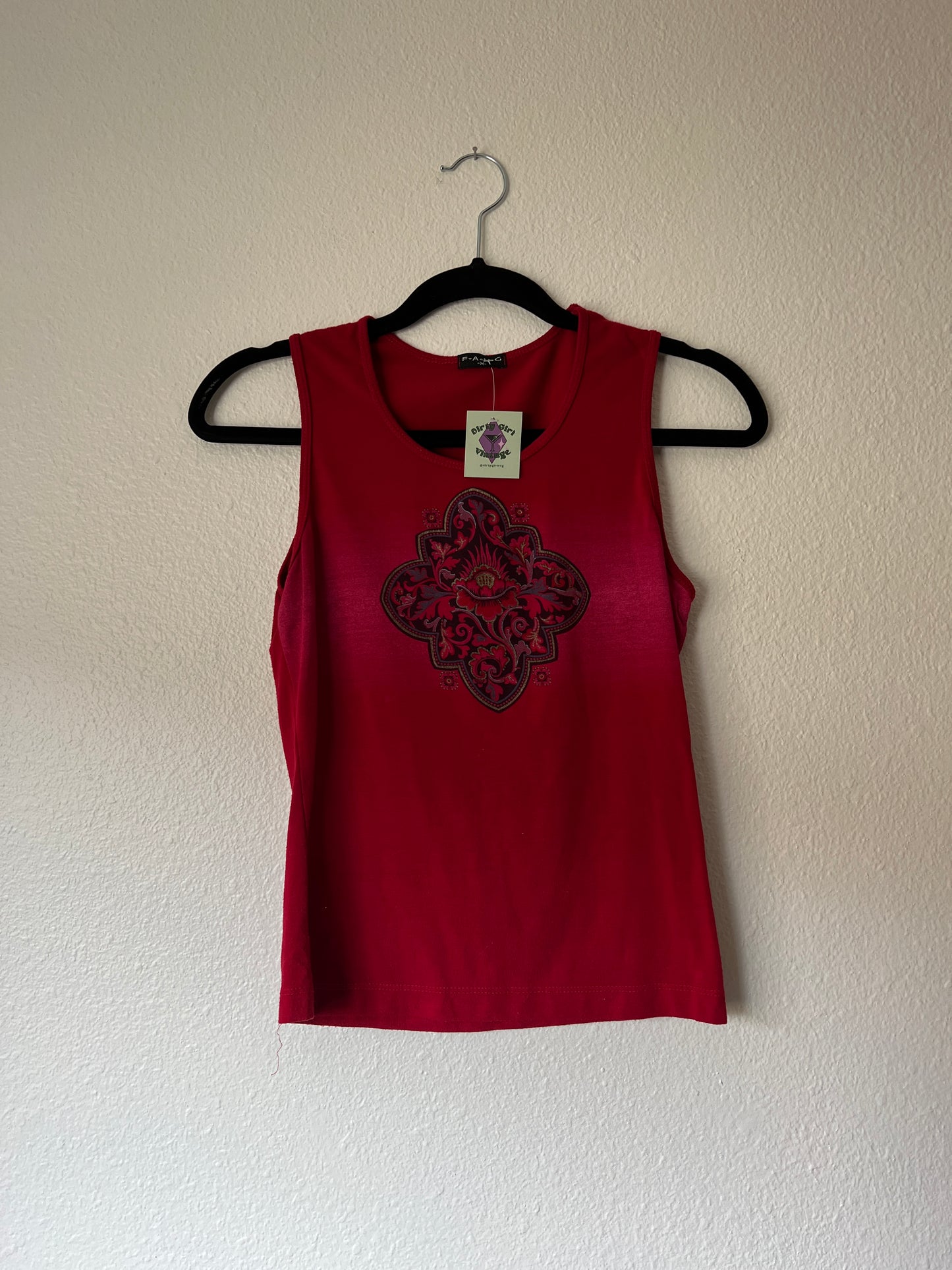 Y2k Red Graphic Tank (s/m)