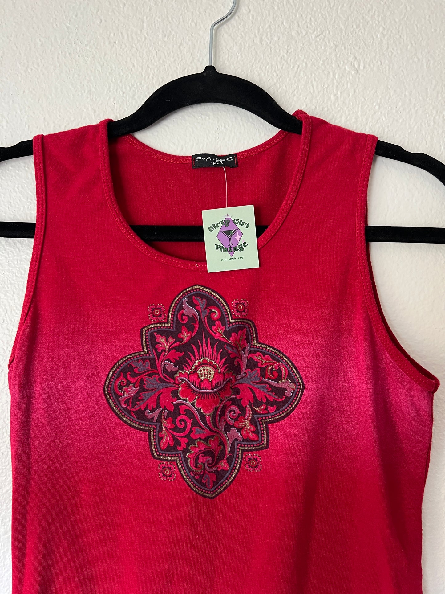 Y2k Red Graphic Tank (s/m)