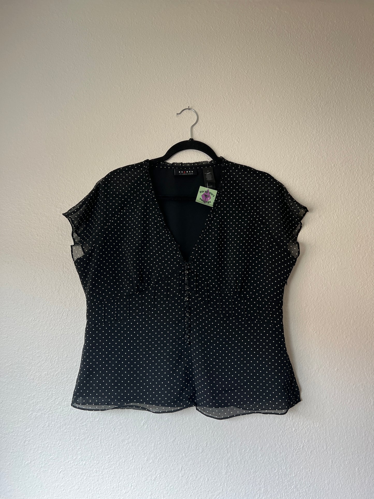 Y2k Polka Dot Blouse (m/l)