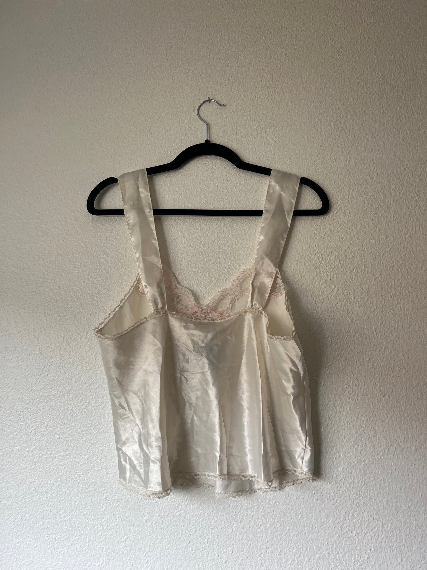 White Lingerie Pink Lace Top (m/l)