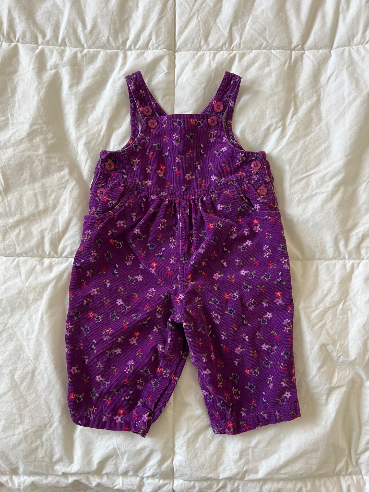 Purple Floral Overalls (6-9 mo)