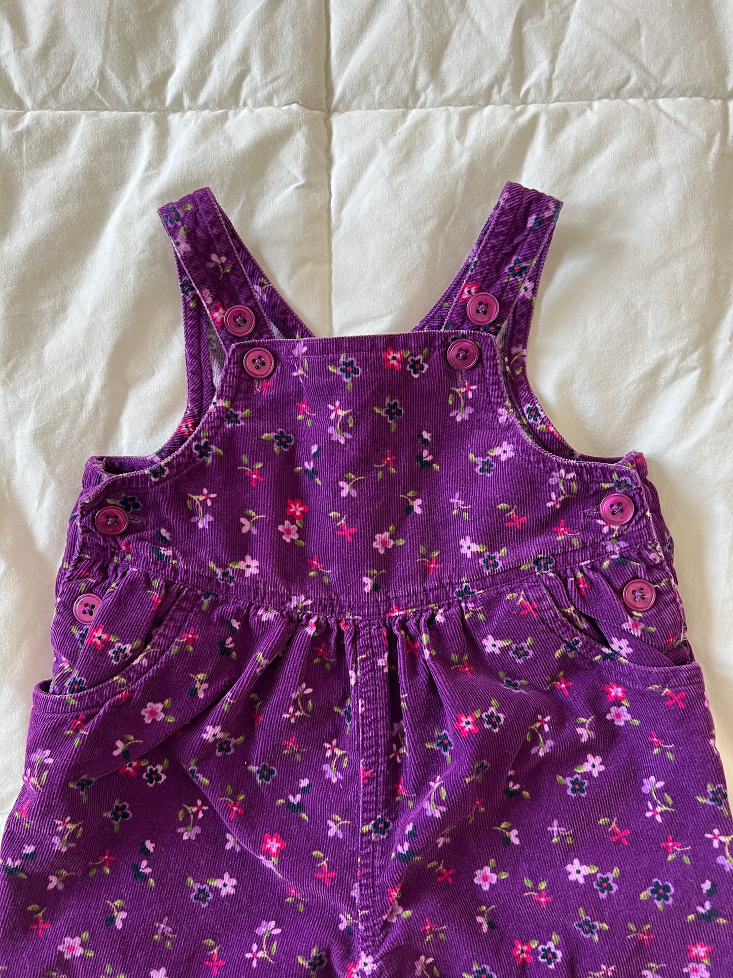 Purple Floral Overalls (6-9 mo)