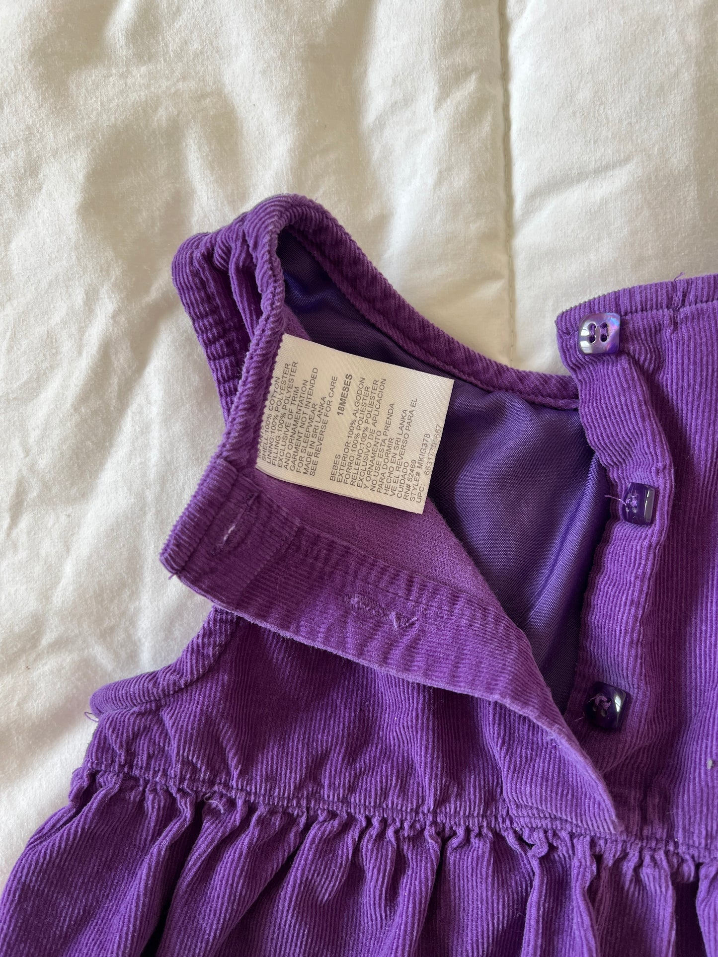 Purple Flower Baby Dress (18mo)