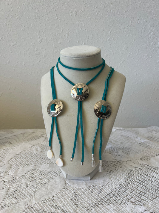 Turquoise + Silver Star Bolo Tie