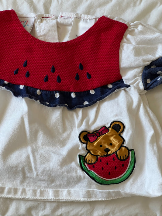 Watermelon Bear Blouse (6/9 mo)