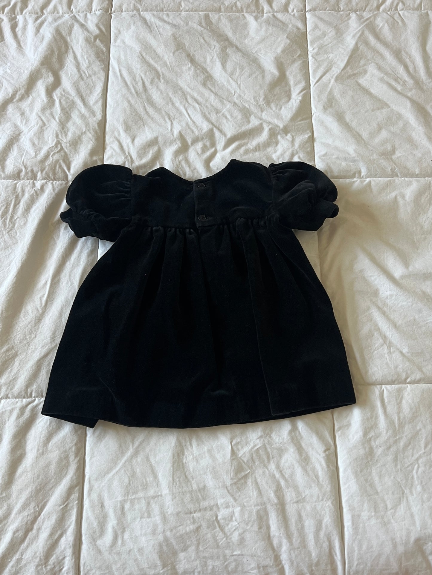 Black Velvet Babydoll Dress (12mo)