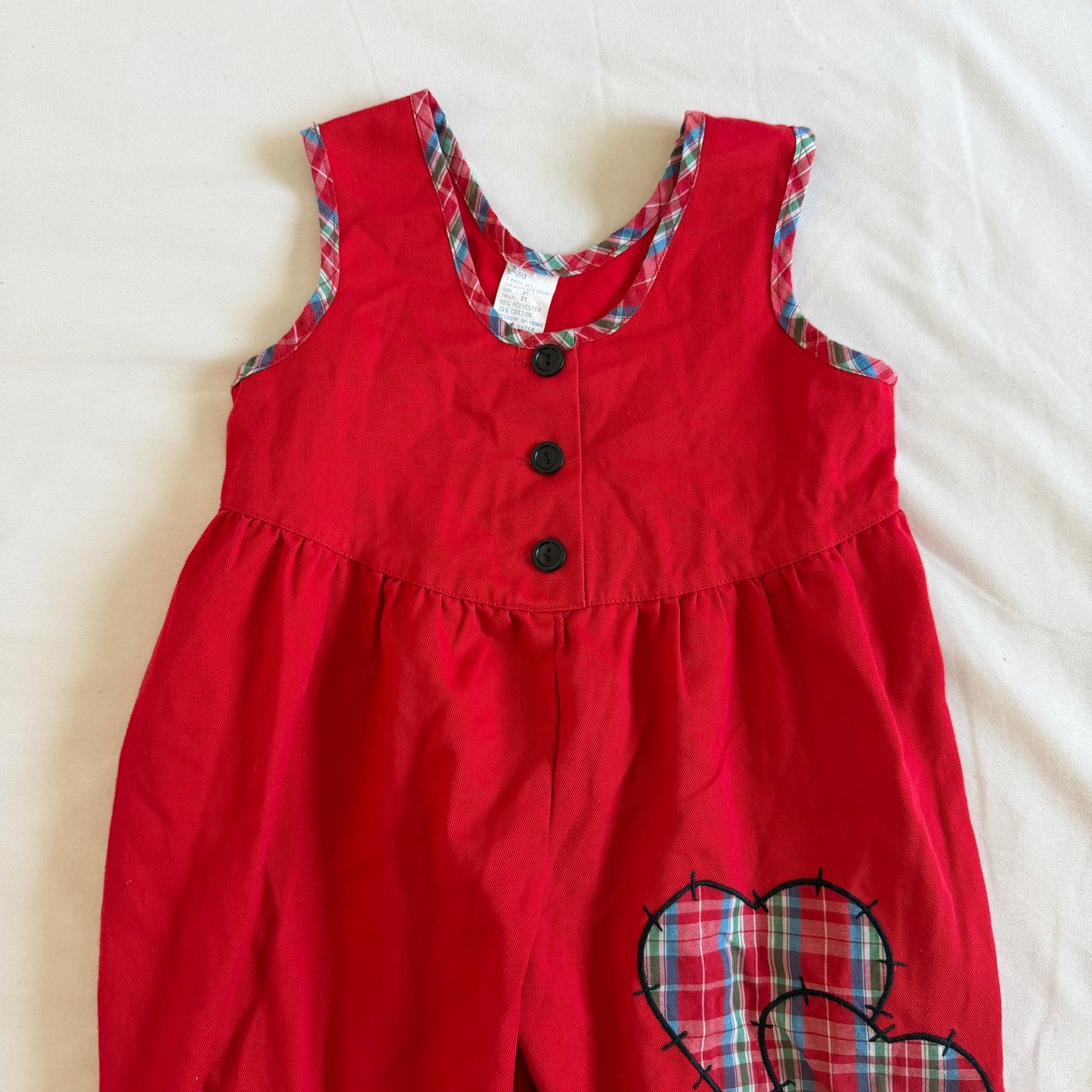 Red Heart Jumpsuit (2T)