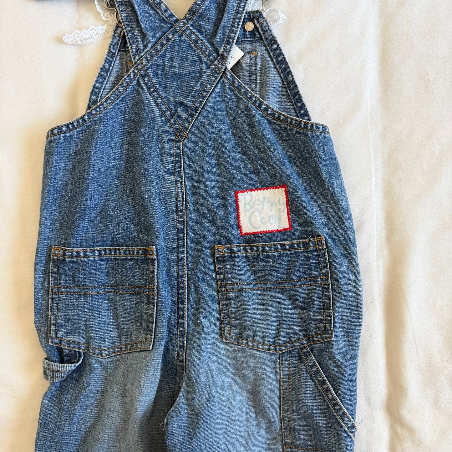 Strawberry Shortcake Button Overalls (2T)