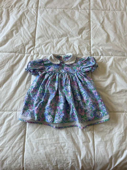 Purple Floral Babydoll Dress (12mo)