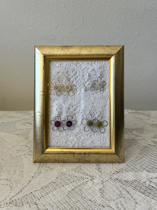 Flower Button Earrings