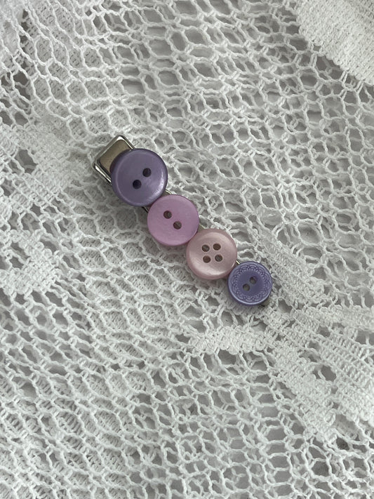 Purple Button Hair Clip