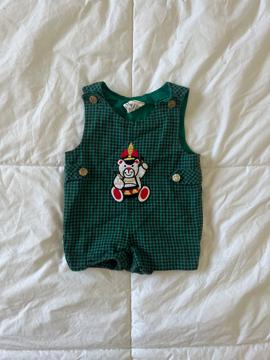 Gingham Bear Overalls (3-6 mo)