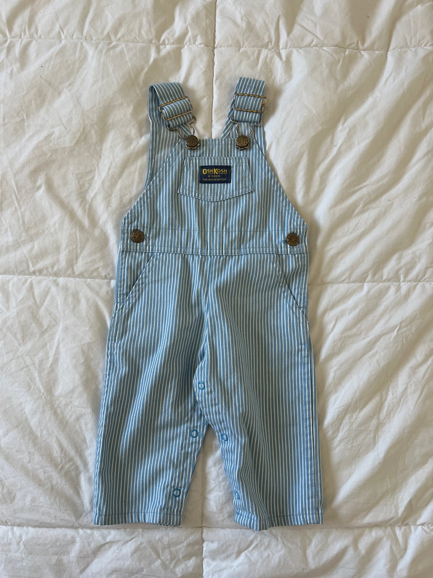Pinstripe Oshkosh Overalls (12 mo)
