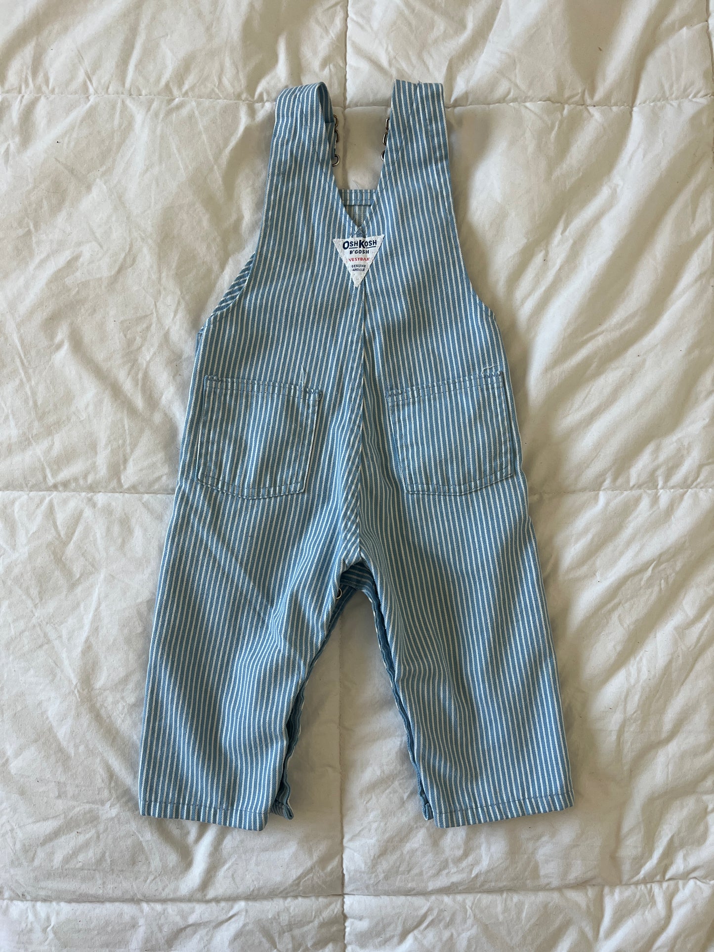 Pinstripe Oshkosh Overalls (12 mo)