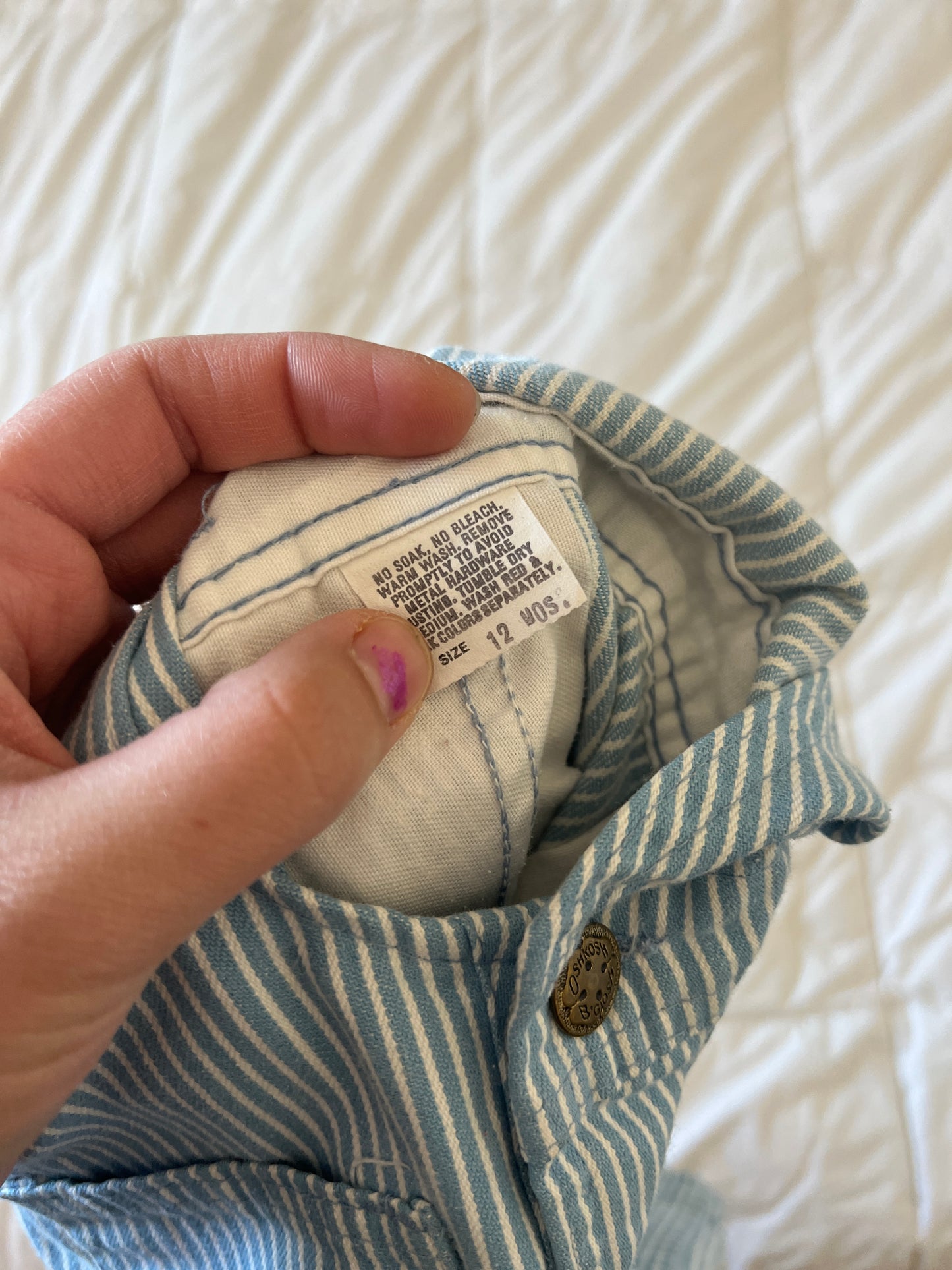 Pinstripe Oshkosh Overalls (12 mo)