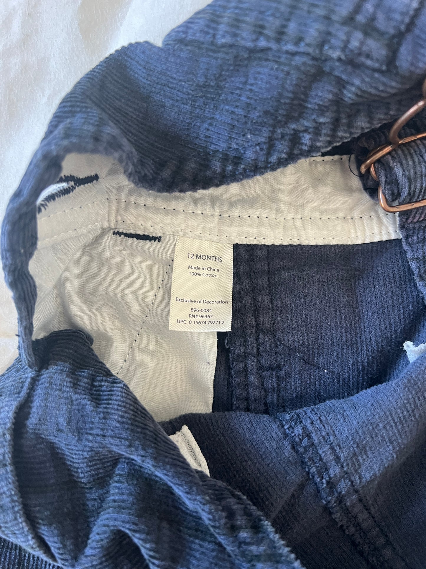 Navy Blue + Black Plaid Oshkosh Overalls (12 mo)