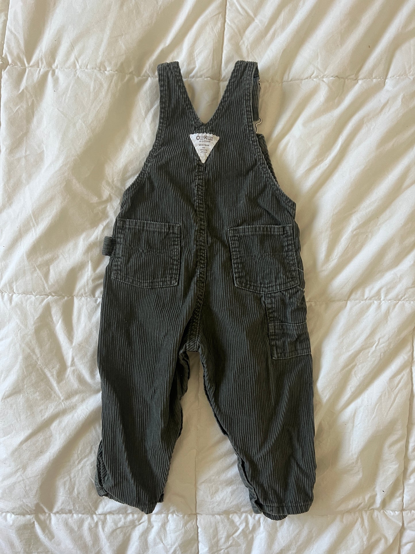 Olive Corduroy Oshkosh Overalls (24 mo)