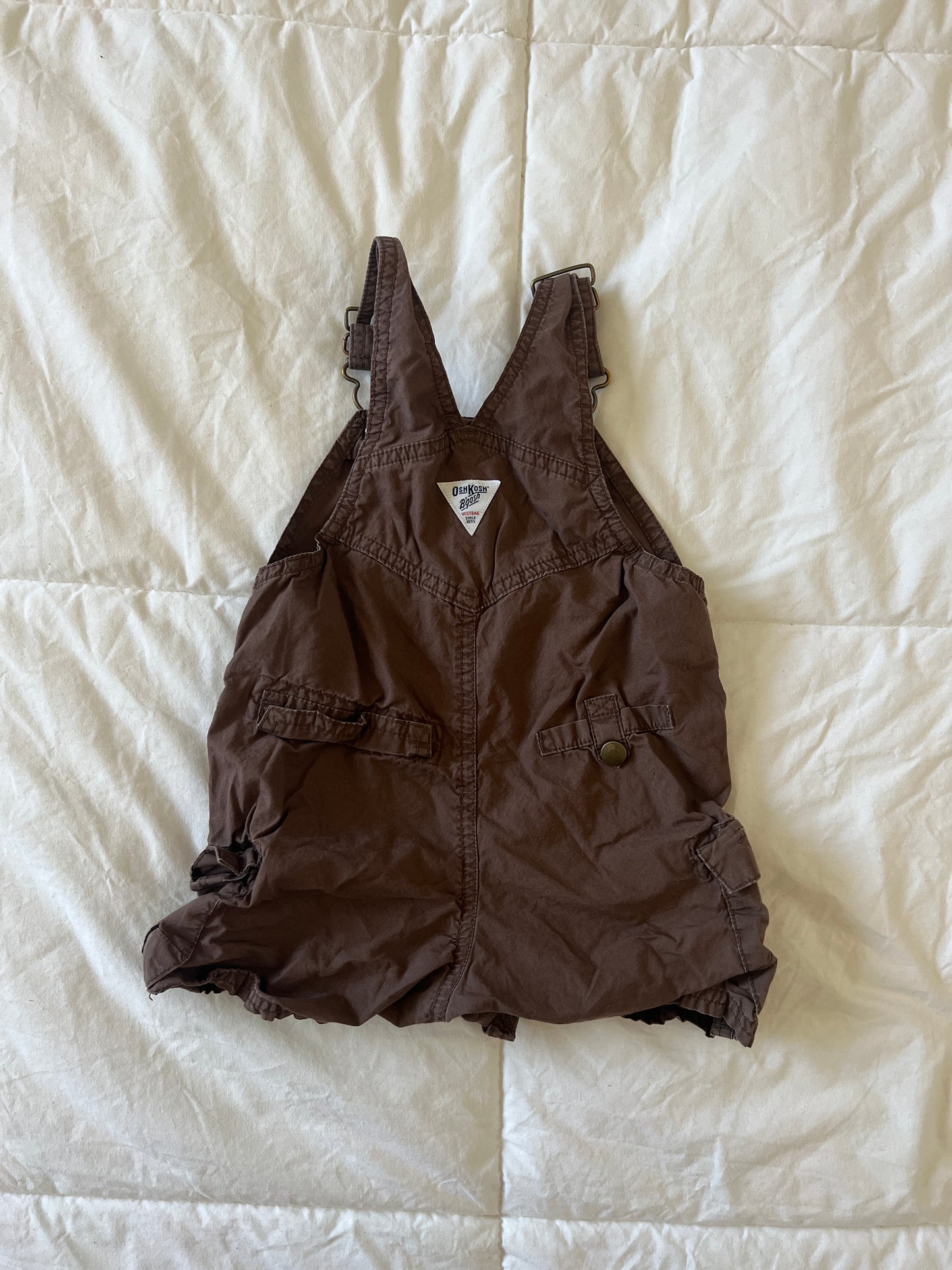 Brown Oshkosh Overall Shorts (12 mo)