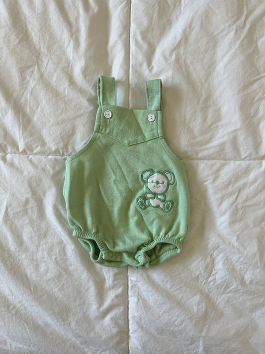 Vintage Carter's Green Bear Overalls (6 mo)