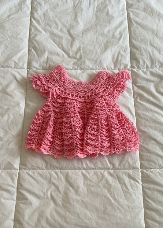 Pink Crochet Baby Doll Dres/Shirt (12 mo)