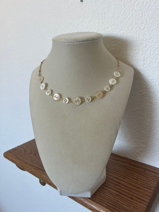 White Button Choker (Gold)