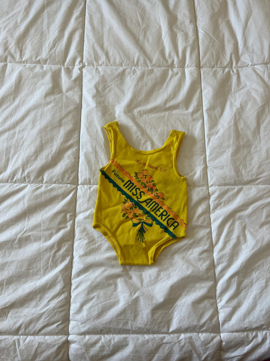 Yellow Vintage Miss America Swim Suit (6-12 mo)