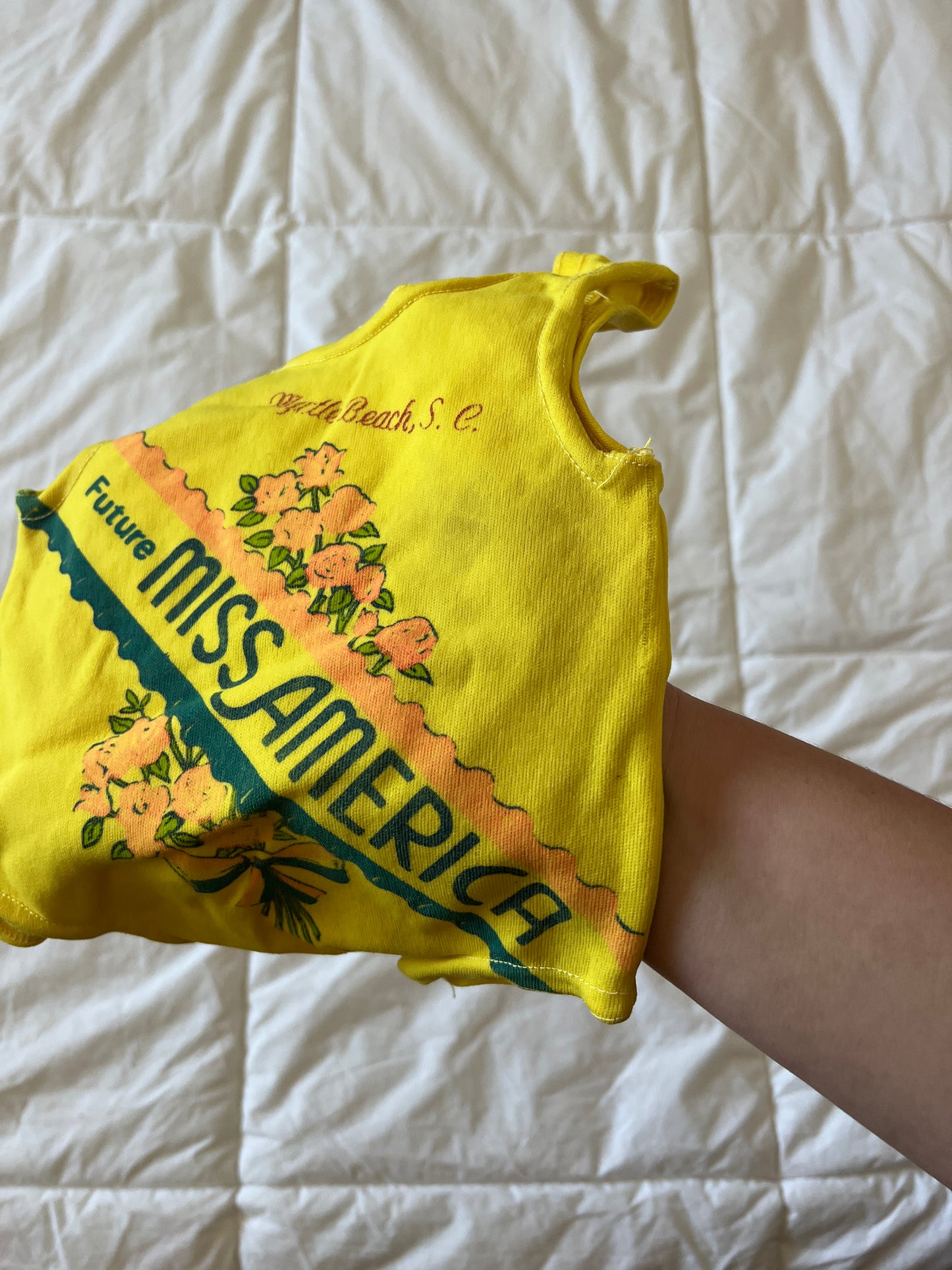 Yellow Vintage Miss America Swim Suit (6-12 mo)