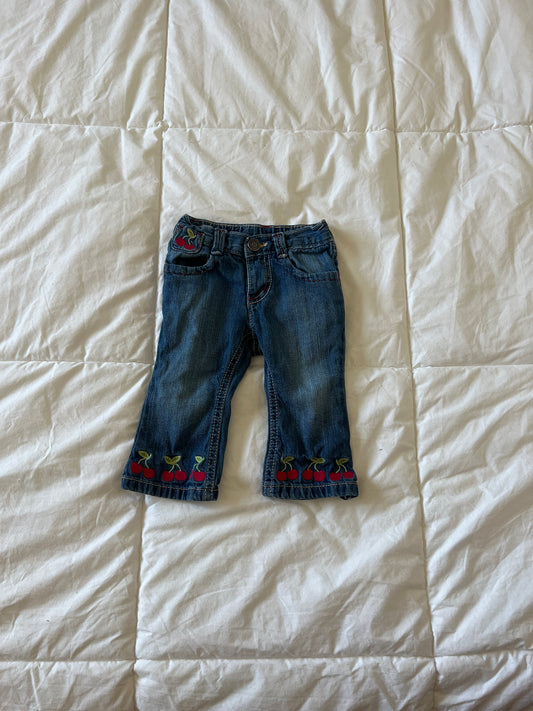 Denim Cherry Pants (6-12 mo)