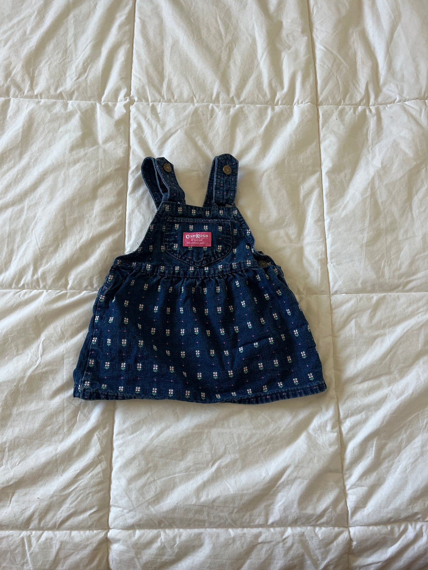 Denim Floral Oshkosh Overall Dress (2T)