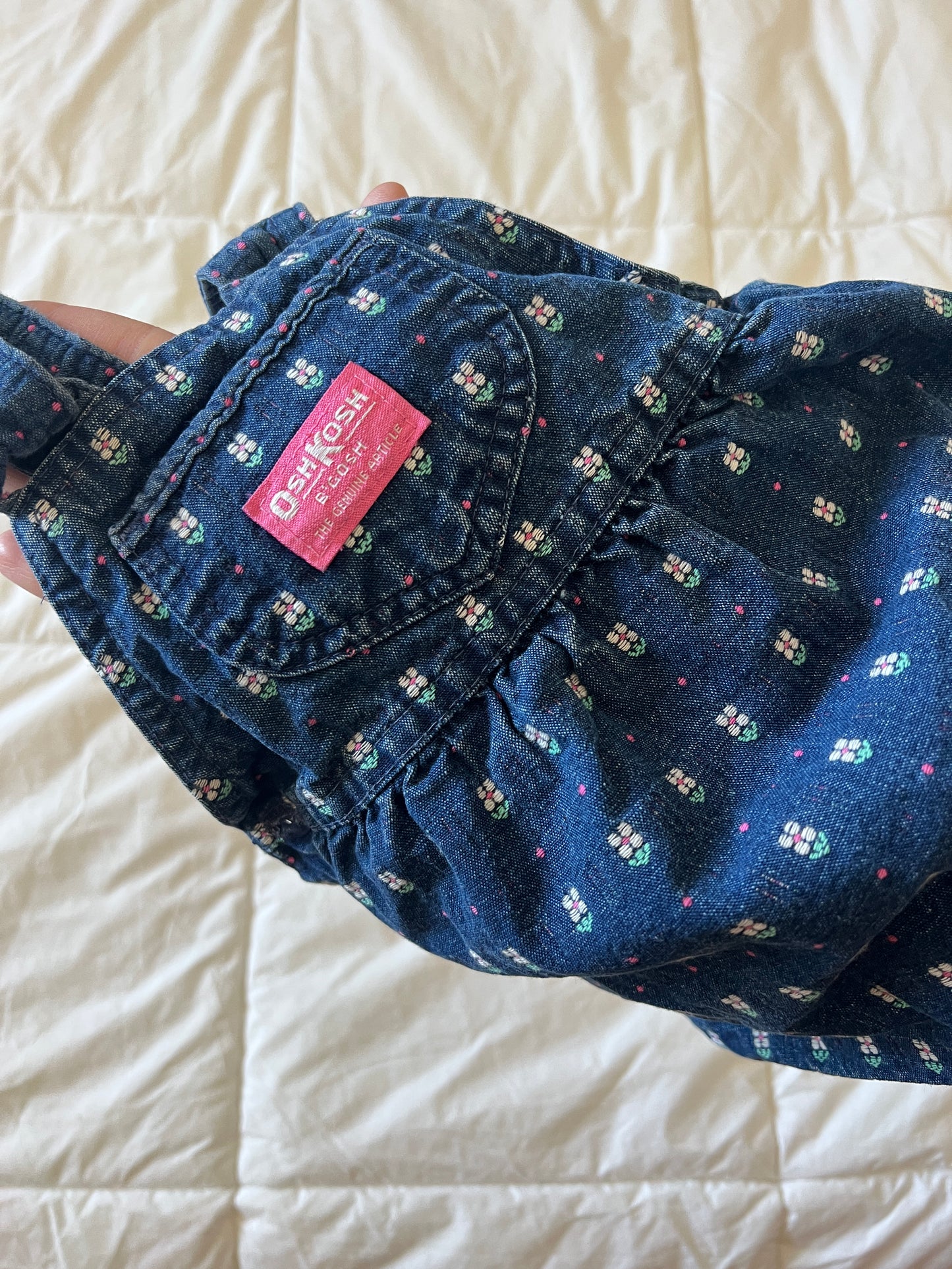 Denim Floral Oshkosh Overall Dress (2T)