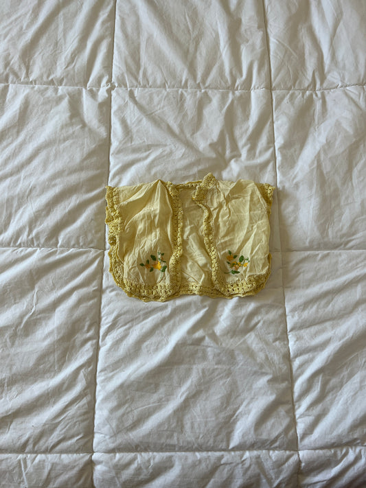 Vintage Yellow Crotchet Trim Vest (2-3T)