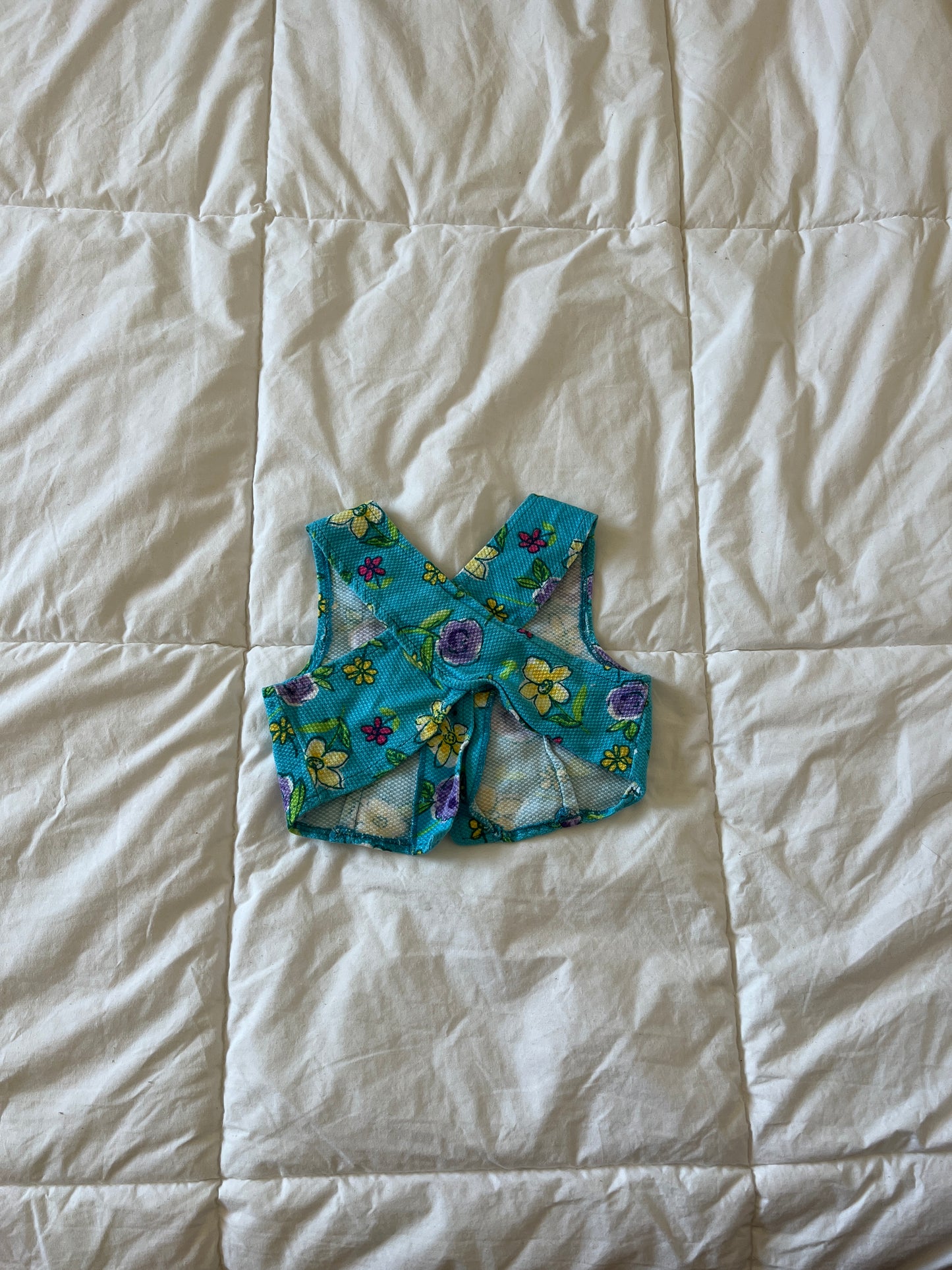 Vintage Blue Floral Vest (1-2T)