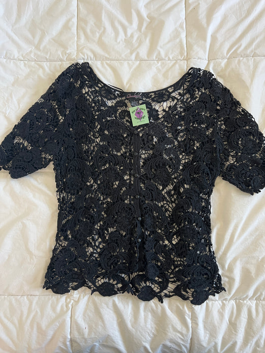 Black Knit LaceTop (L)