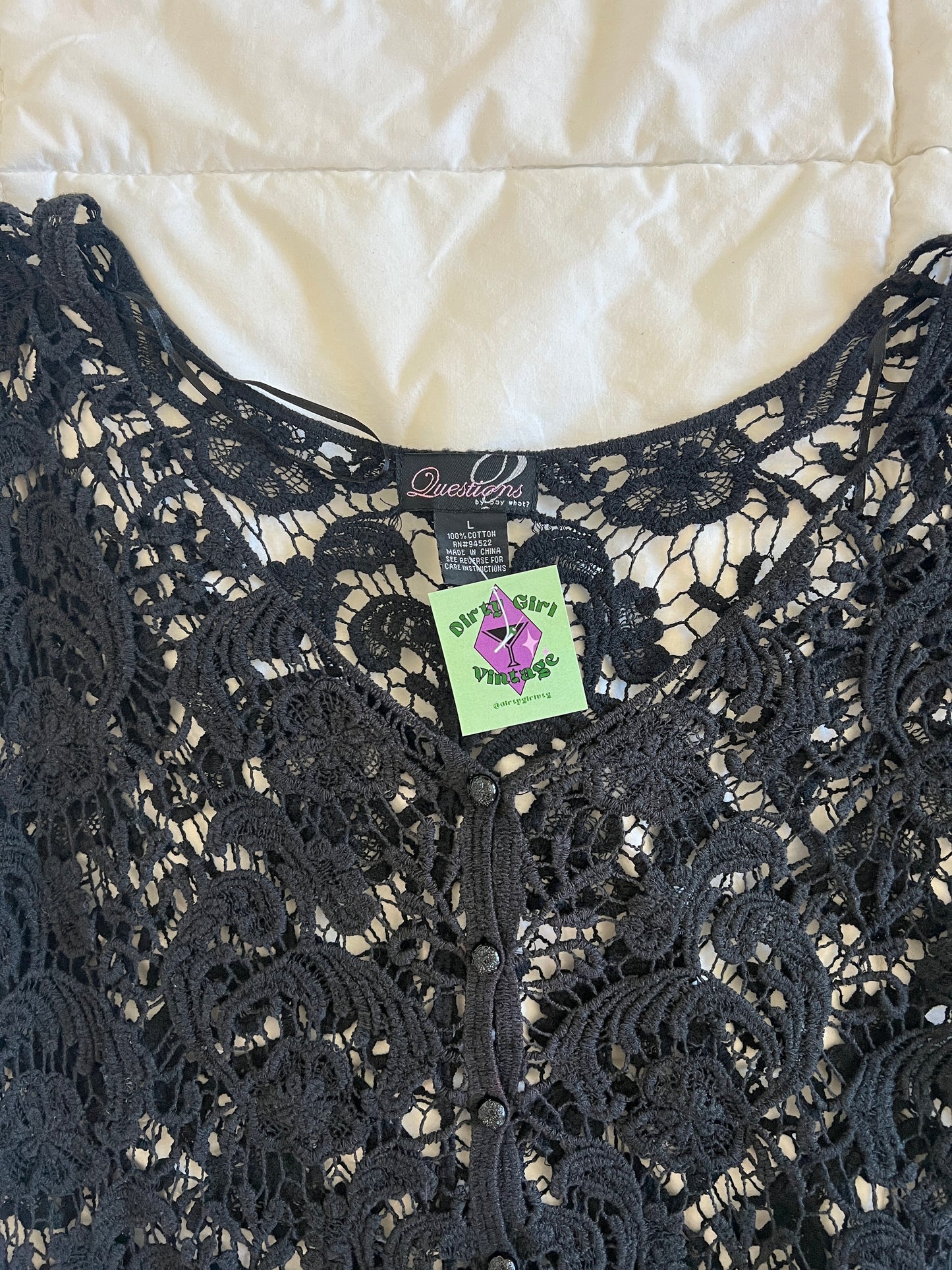 Black Knit LaceTop (L)