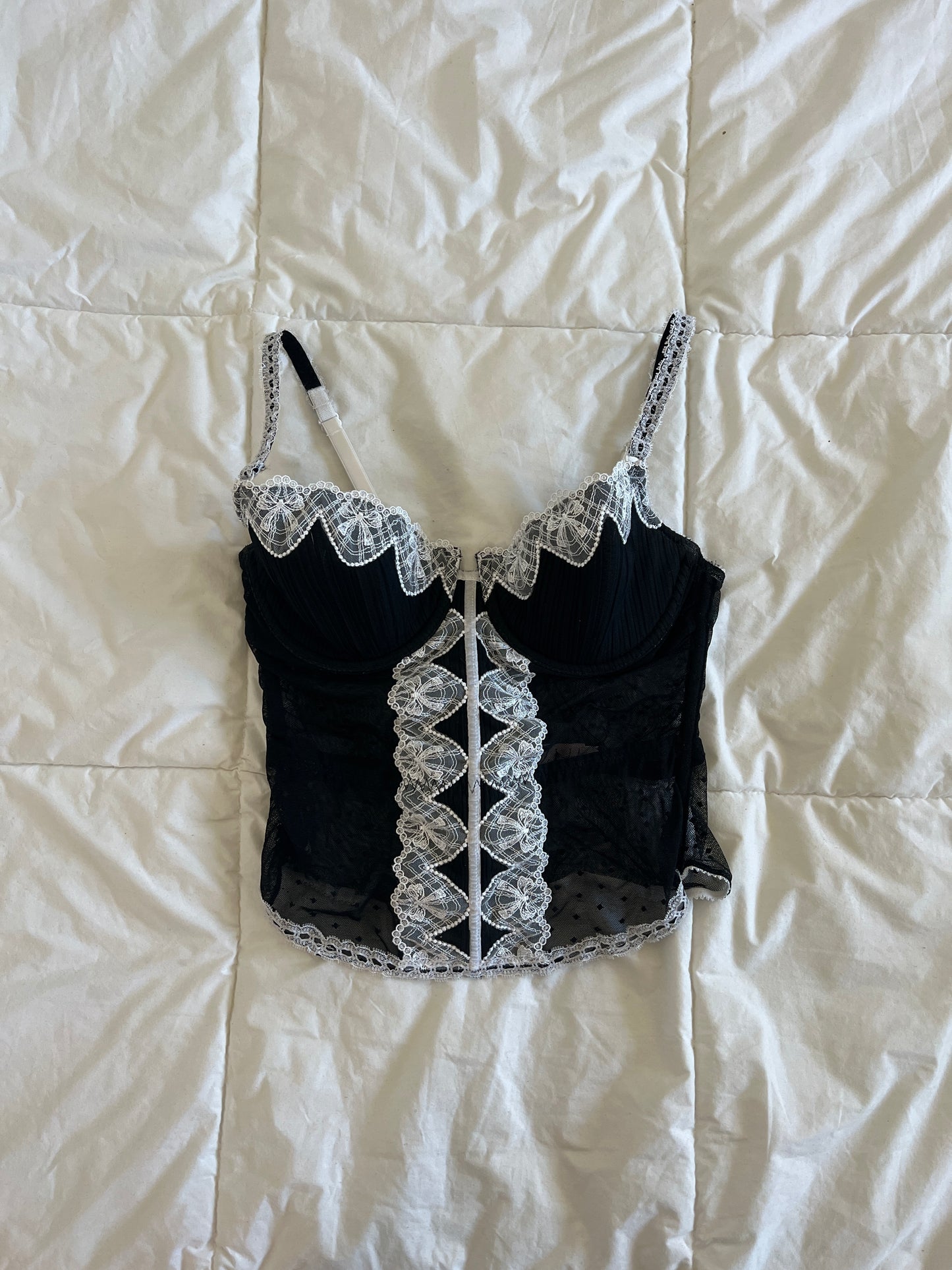 Y2k B&W Bustier Top (36C)