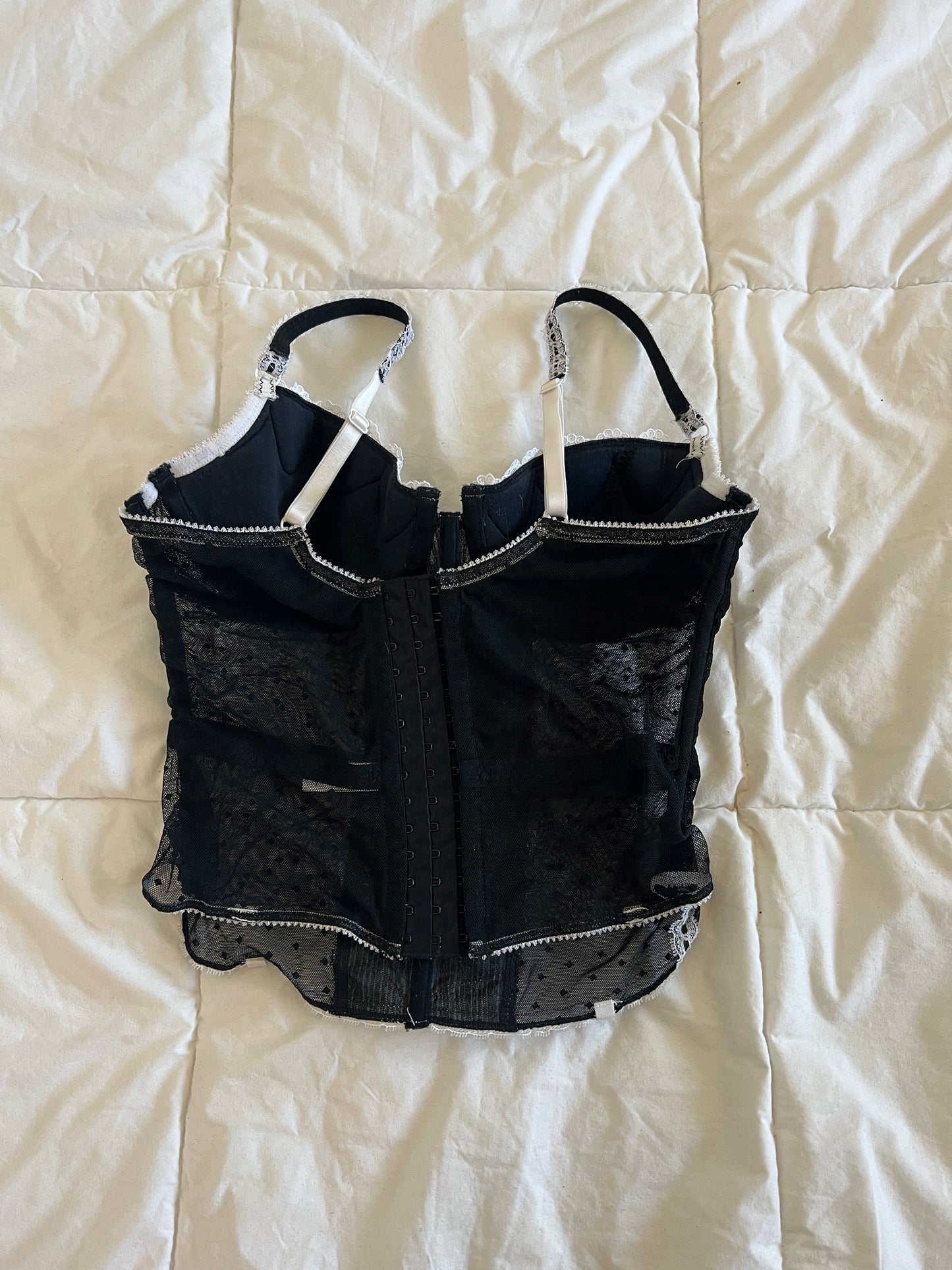 Y2k B&W Bustier Top (36C)
