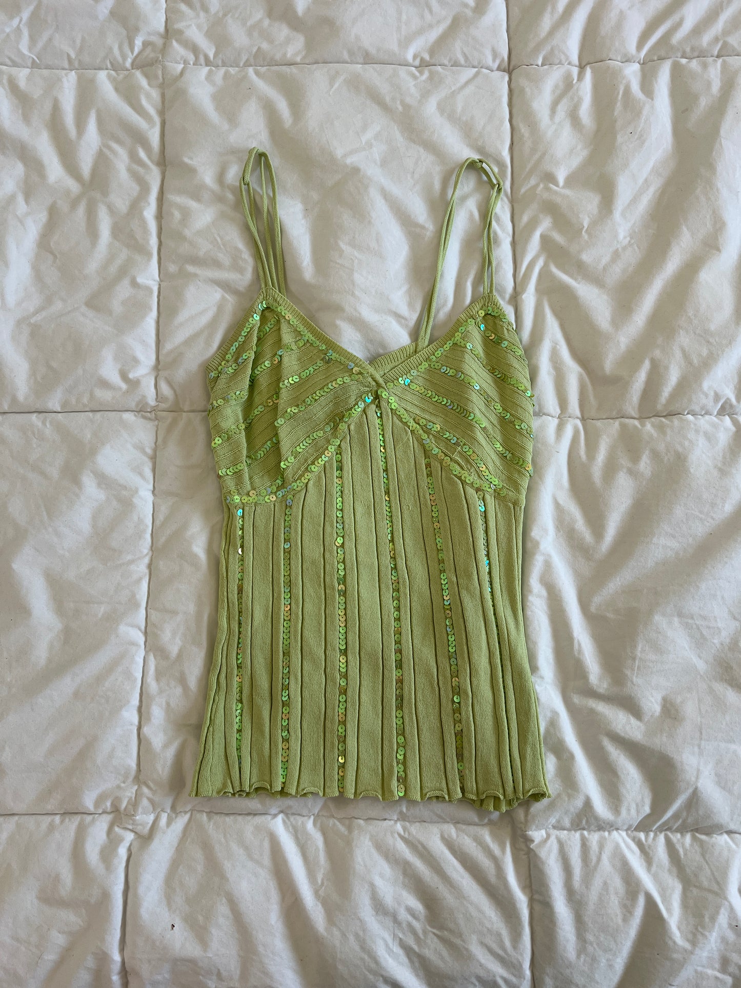 Y2k Green Sequin Tank (s)