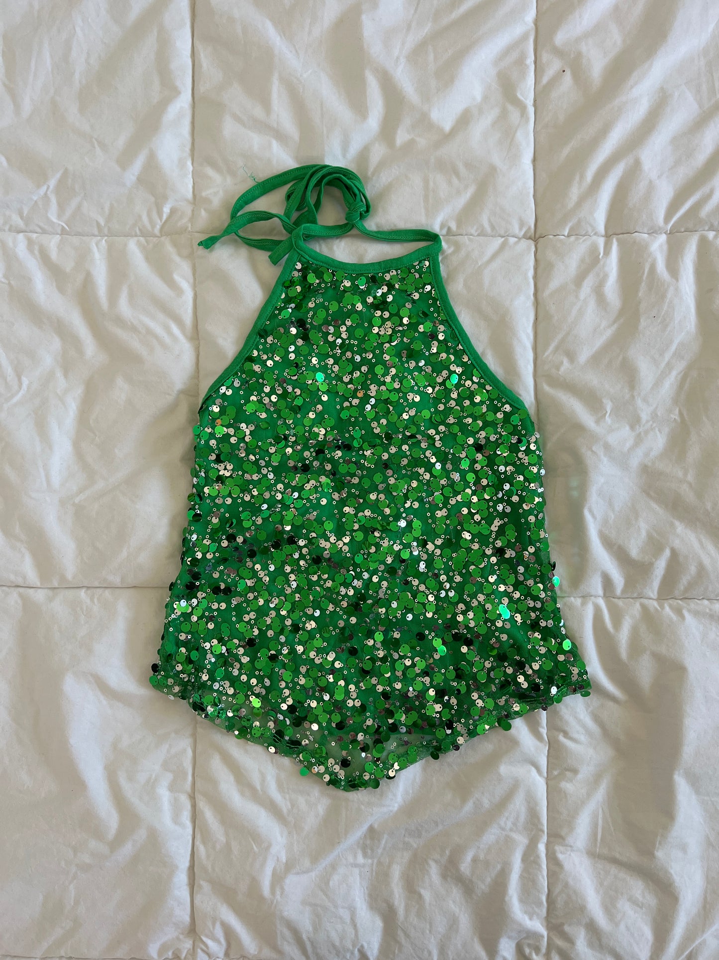 Y2k Green Sequin Halter (m)