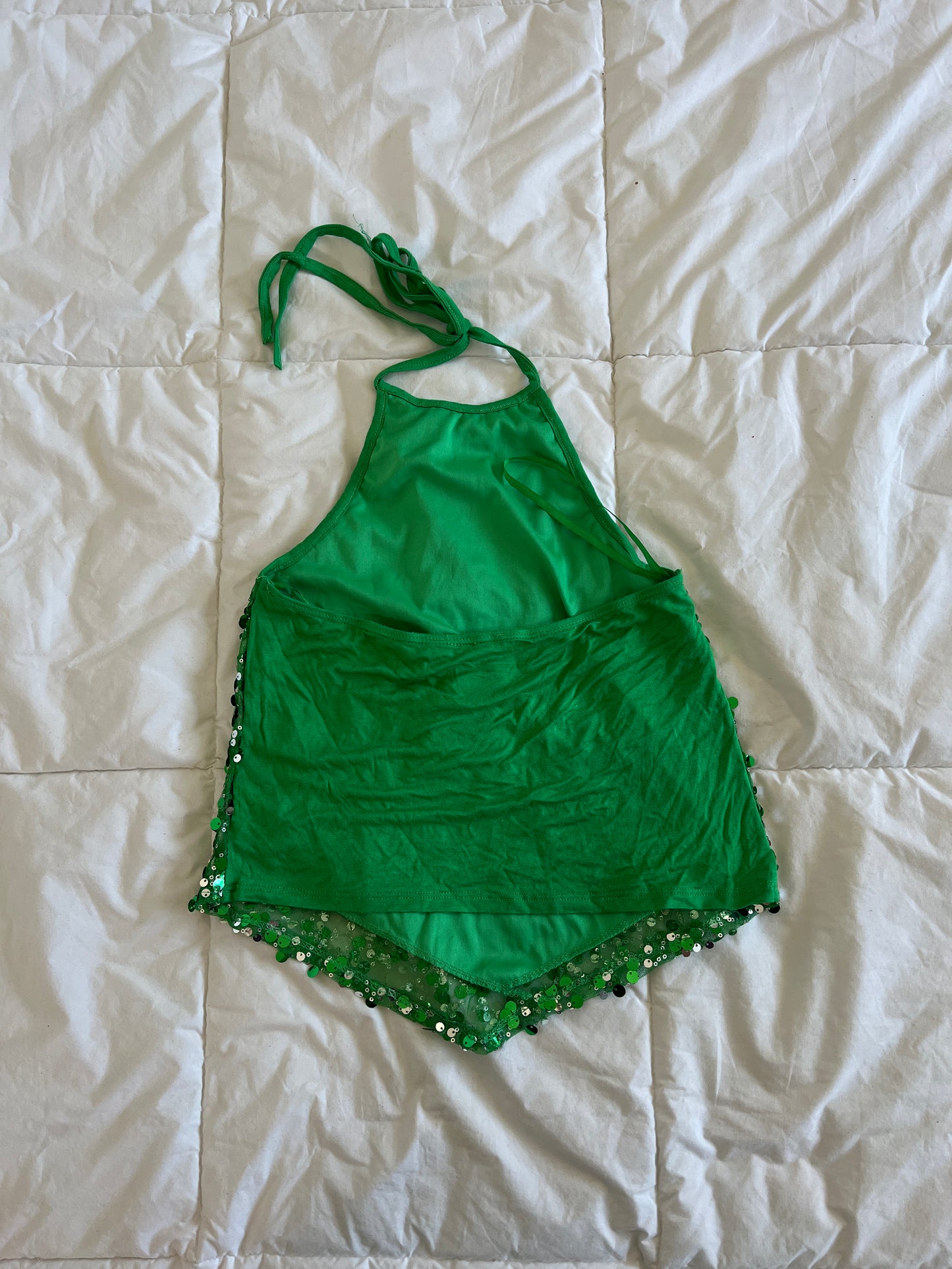 Y2k Green Sequin Halter (m)