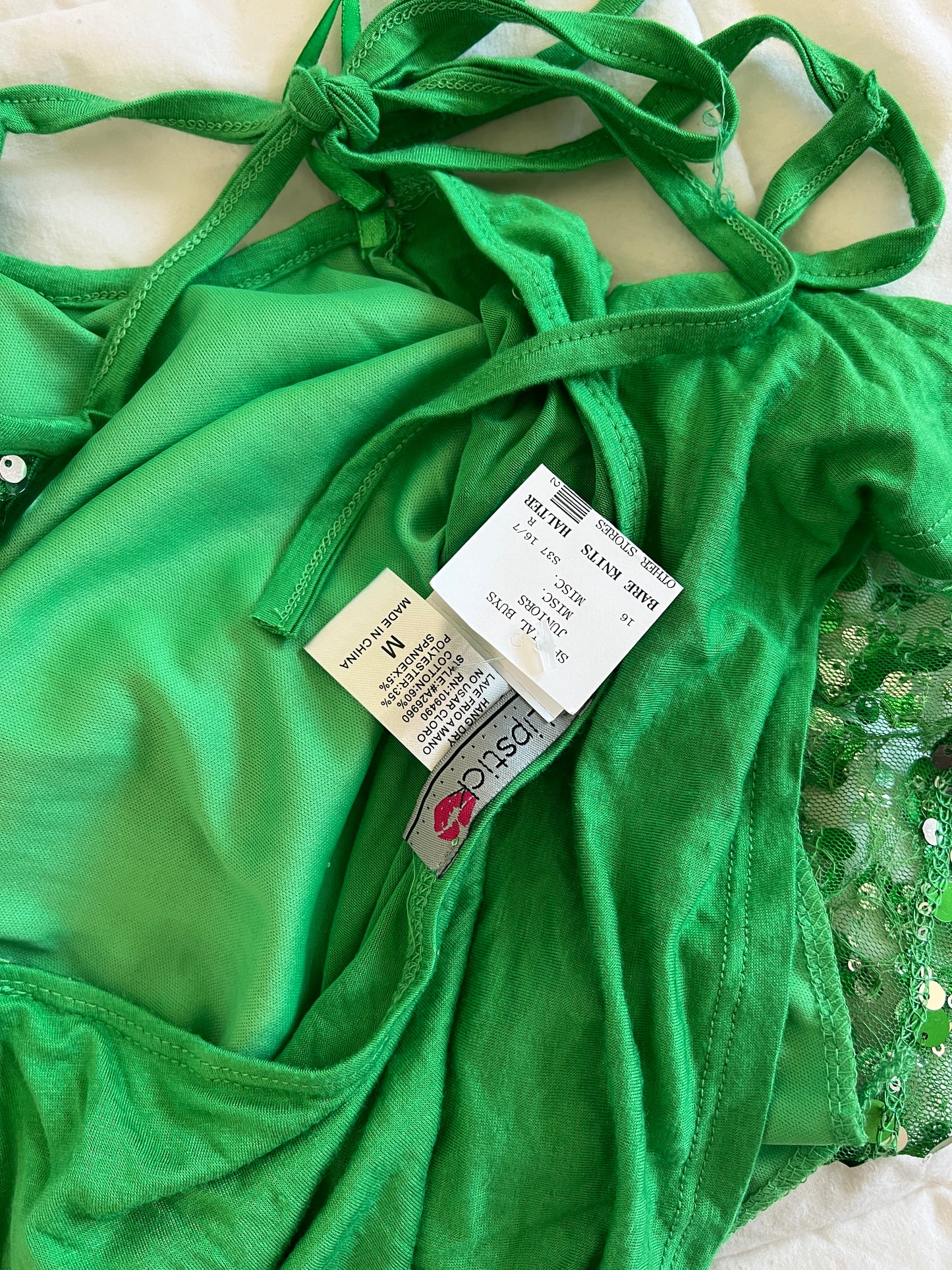 Y2k Green Sequin Halter (m)