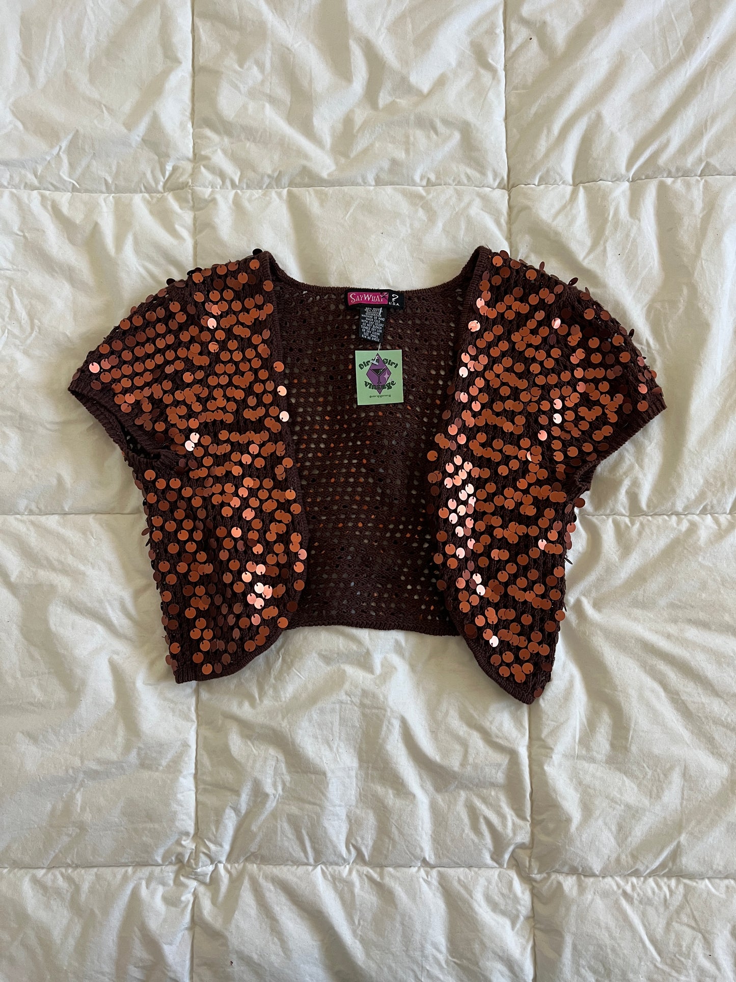 Y2k Brown Sequin Bolero (s)