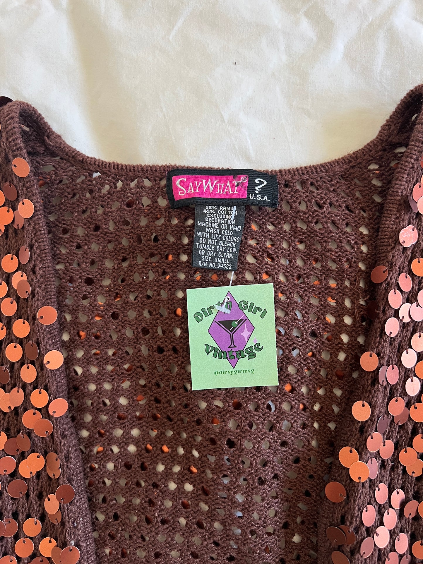 Y2k Brown Sequin Bolero (s)