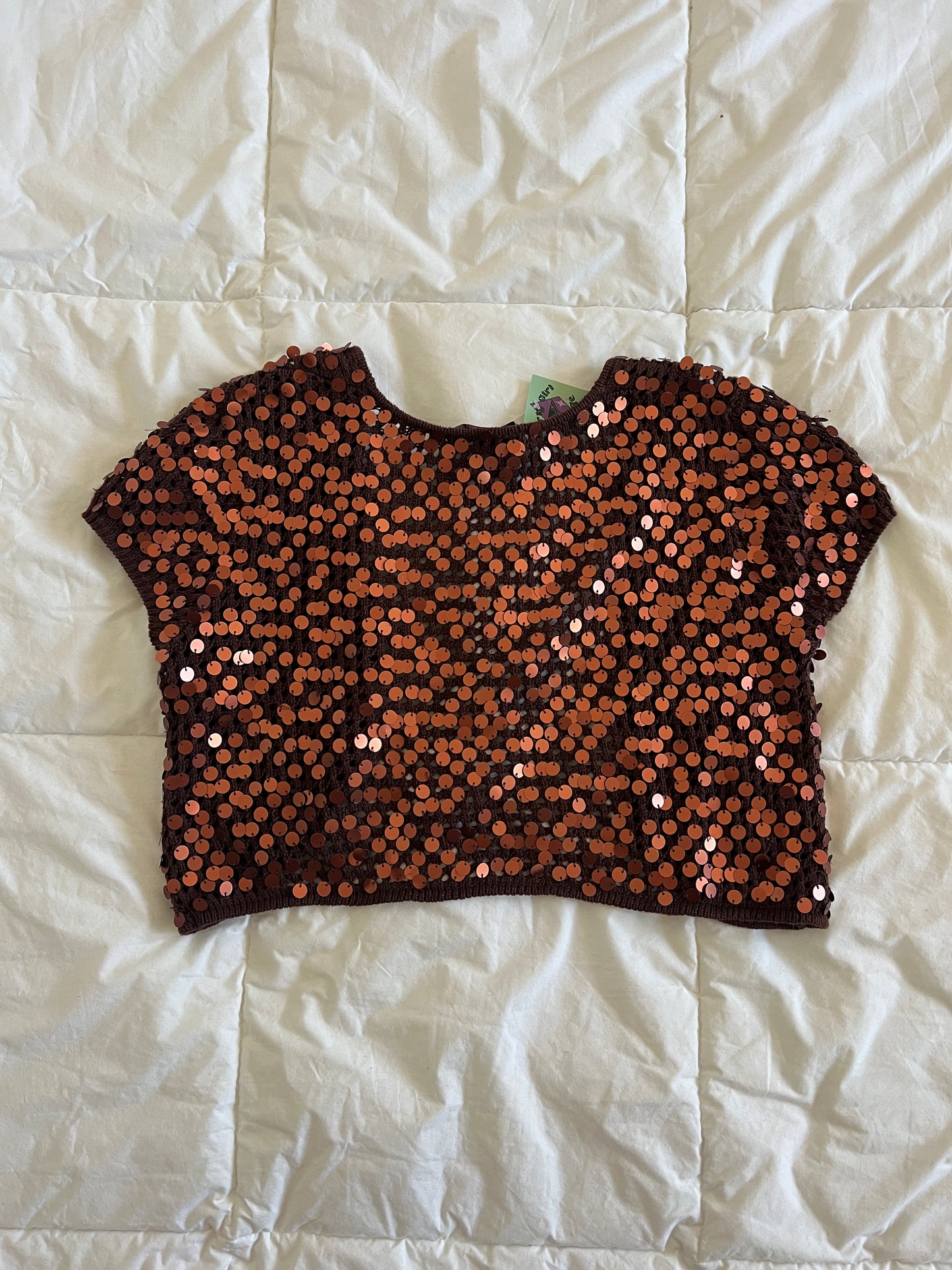 Y2k Brown Sequin Bolero (s)