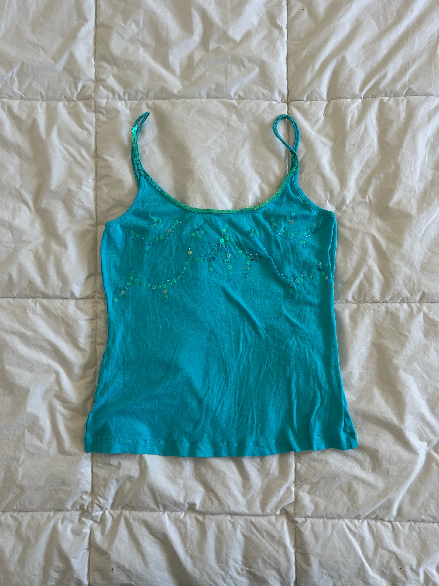 Y2k Blue Sequin Tank (m)