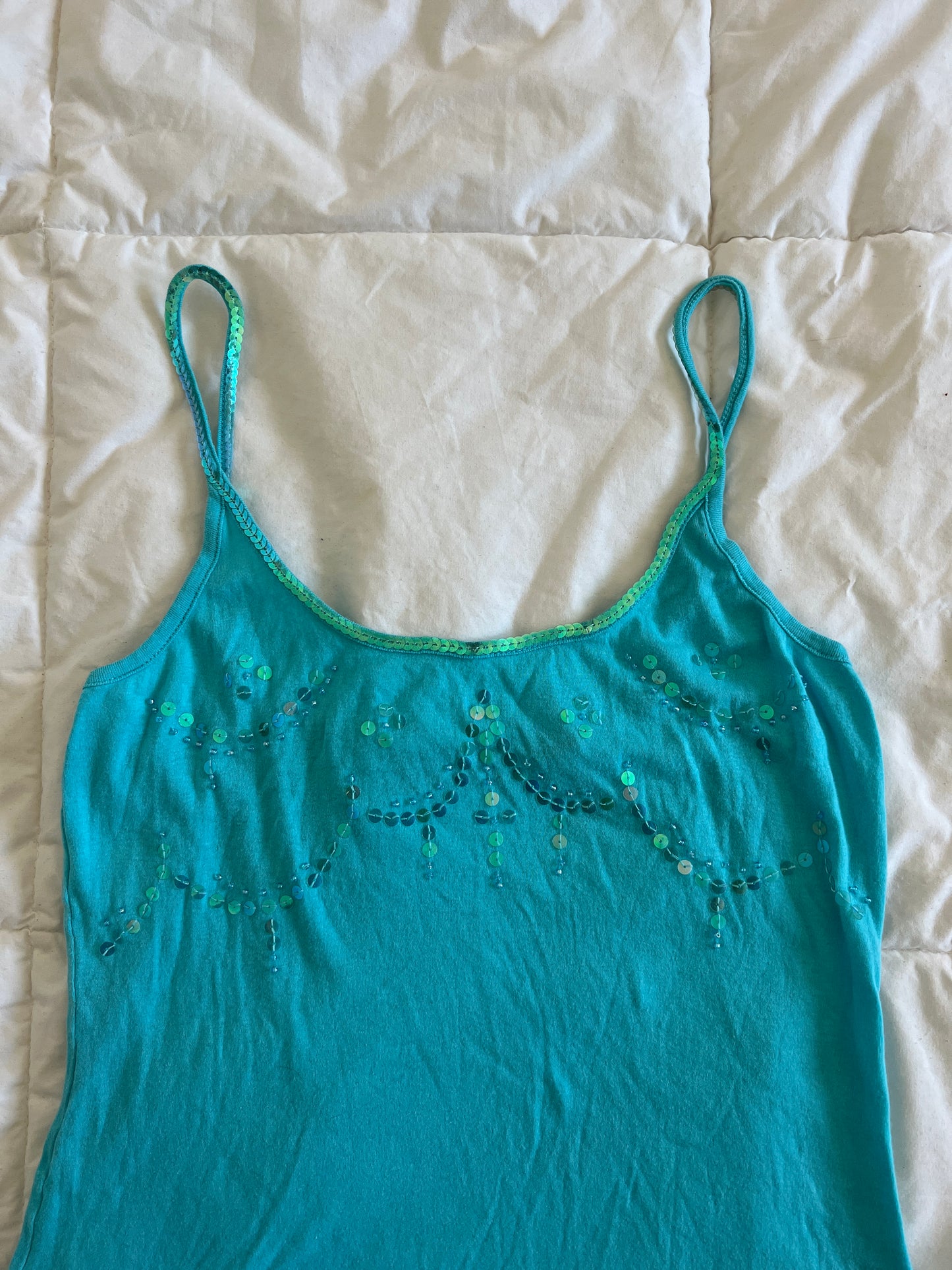 Y2k Blue Sequin Tank (m)