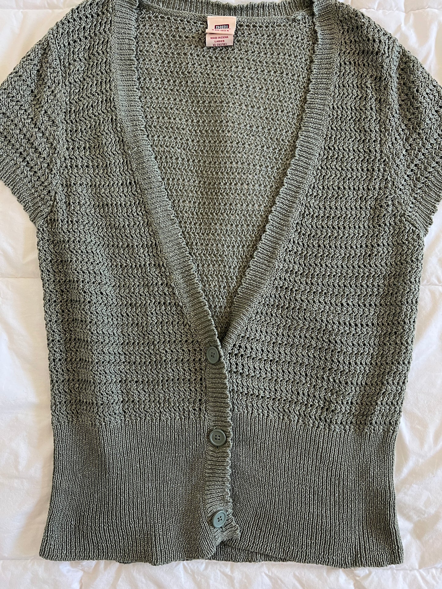 Y2k Green and Gold Knit Top (xl)