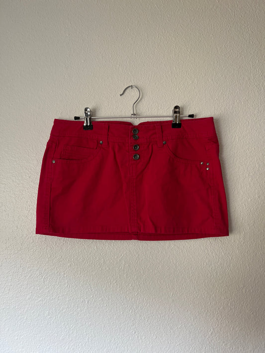 Y2k Red Micro Mini Skirt (s/m)