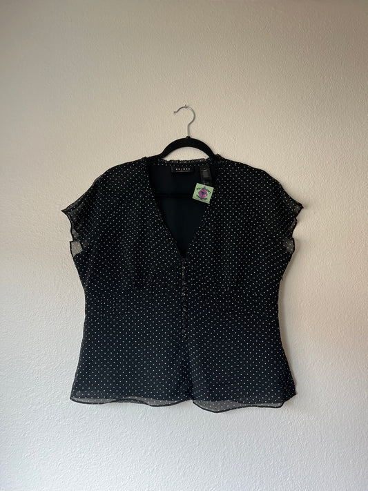Y2k Polka Dot Blouse (m/l)