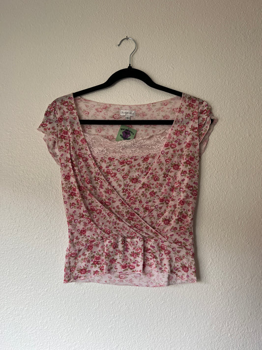 Y2k Floral Top (xs/s)